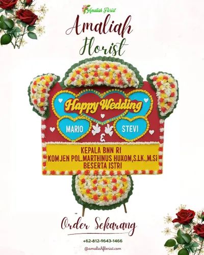 Karangan Papan Bunga Pernikahan di Hiligodu Ombolata